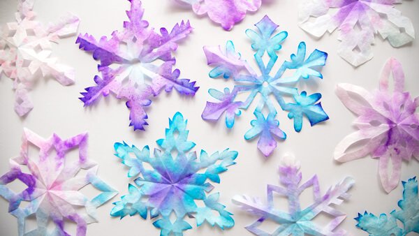 Coffee Filter Snowflakes