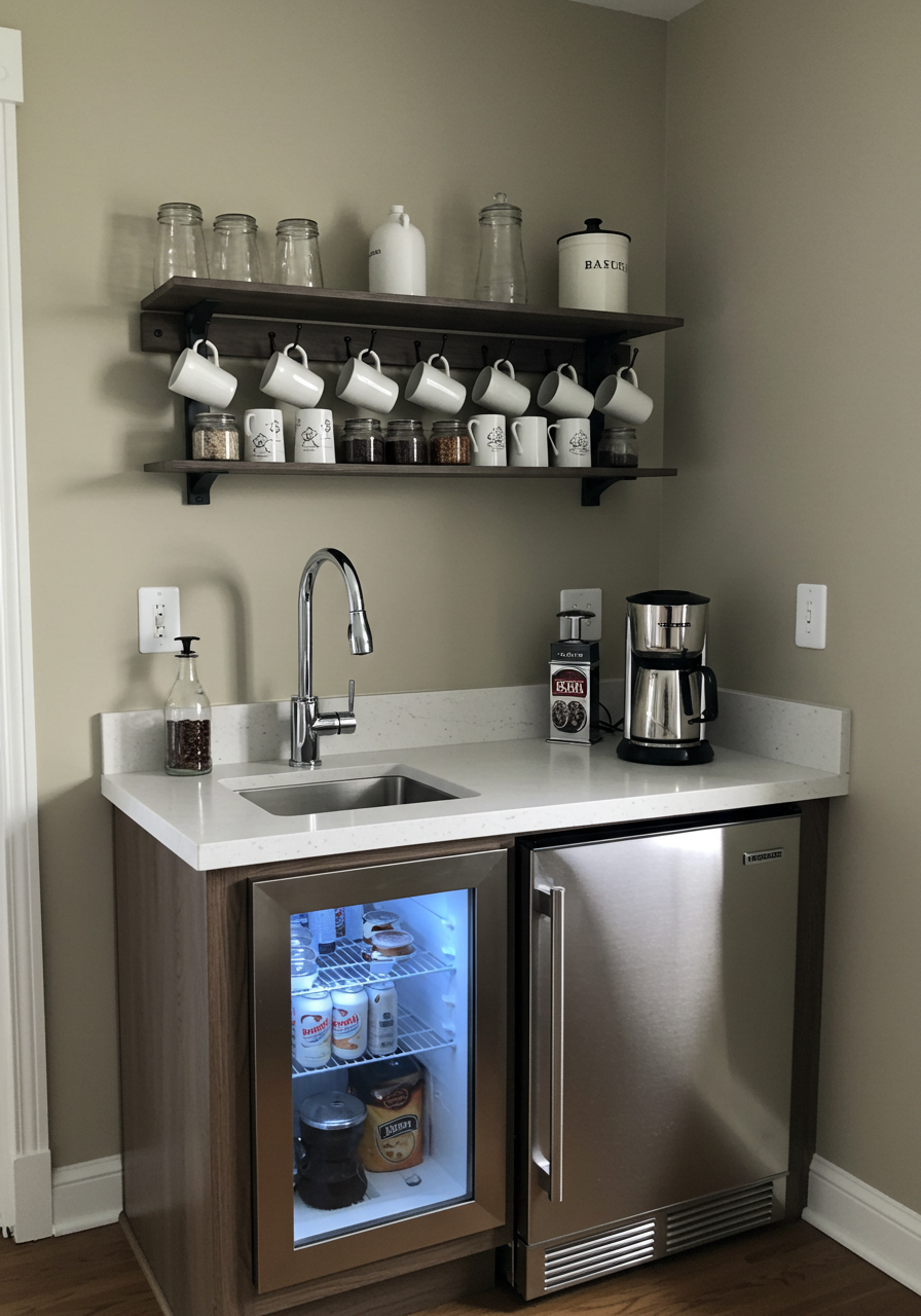 Coffee Corner with Built-In Sink