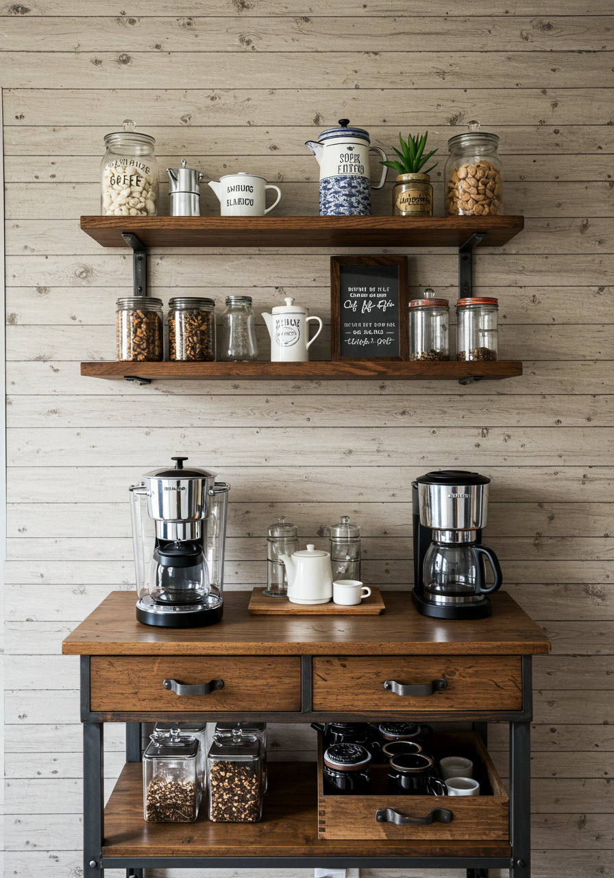 Coffee Corner with Textured Wall