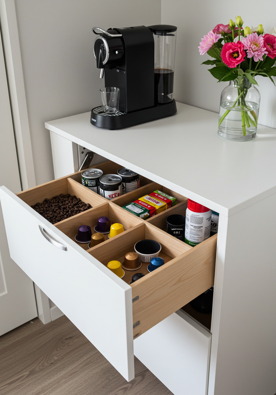 Compact Drawer Coffee Setup