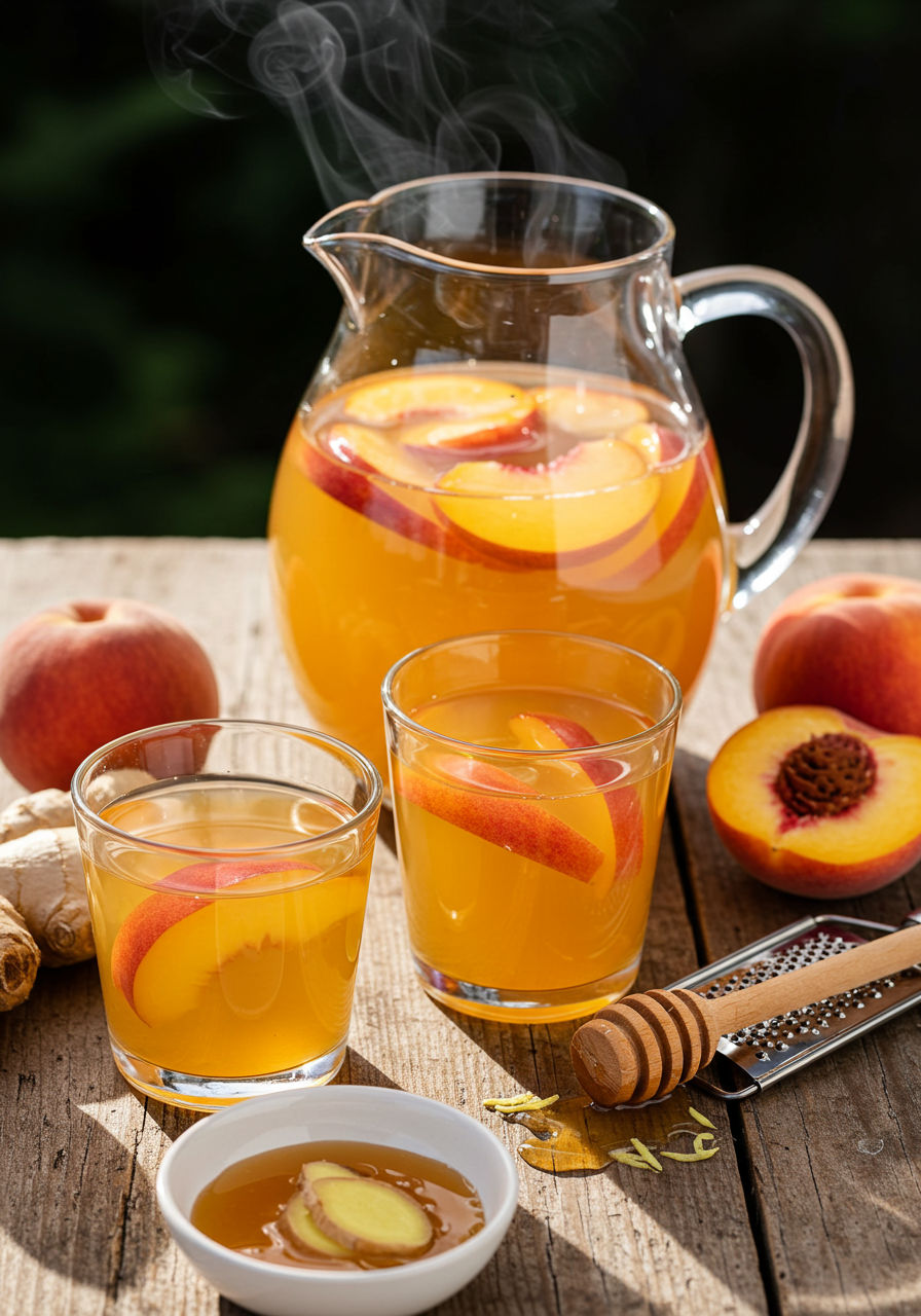 Peach Ginger Iced Tea