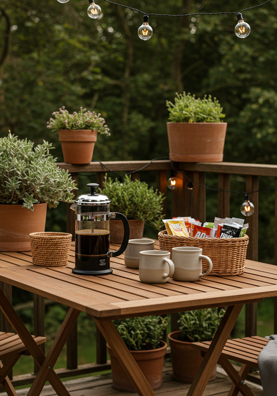 Rustic Outdoor Coffee Station
