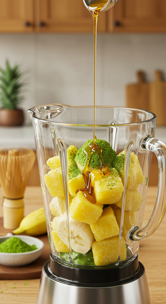 Add the Fruit and Matcha