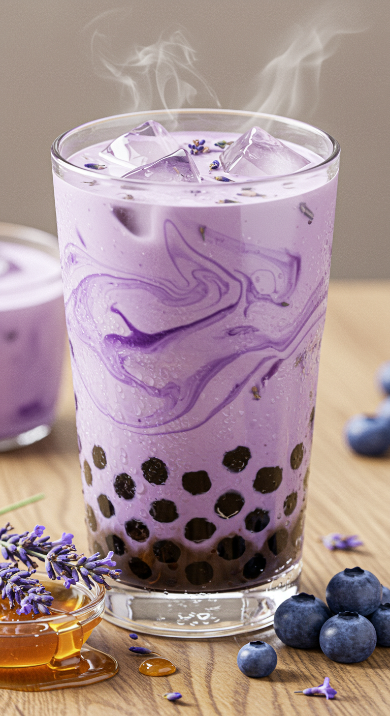 Blueberry Lavender Boba Tea