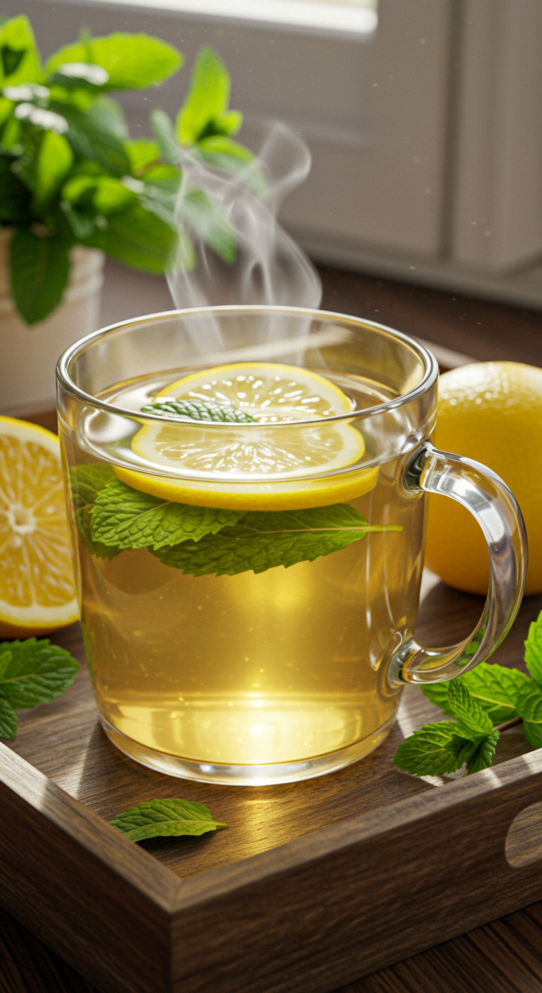Minty Lemon Tea for Tummy Comfort